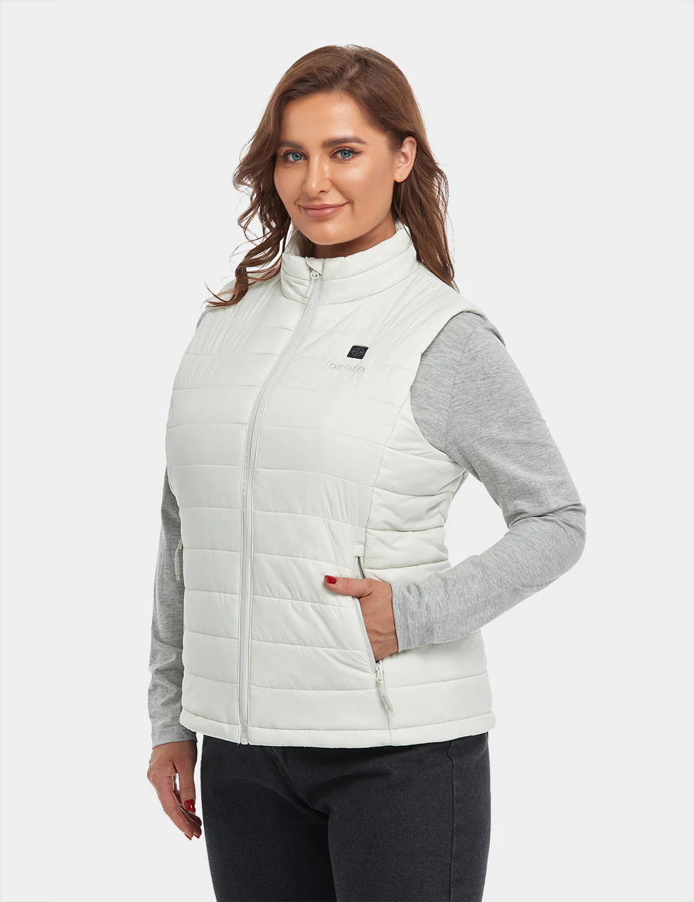 Bundle Deal - Women's Classic Heated Vest (Off-White) & Extra Mini 5K Battery - Image 6