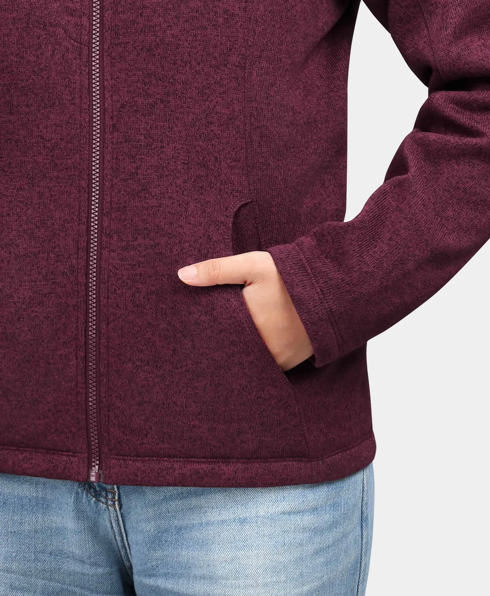 Augusta Tournament Women's 4-Zone Heated Sweater Fleece Jacket - Image 8