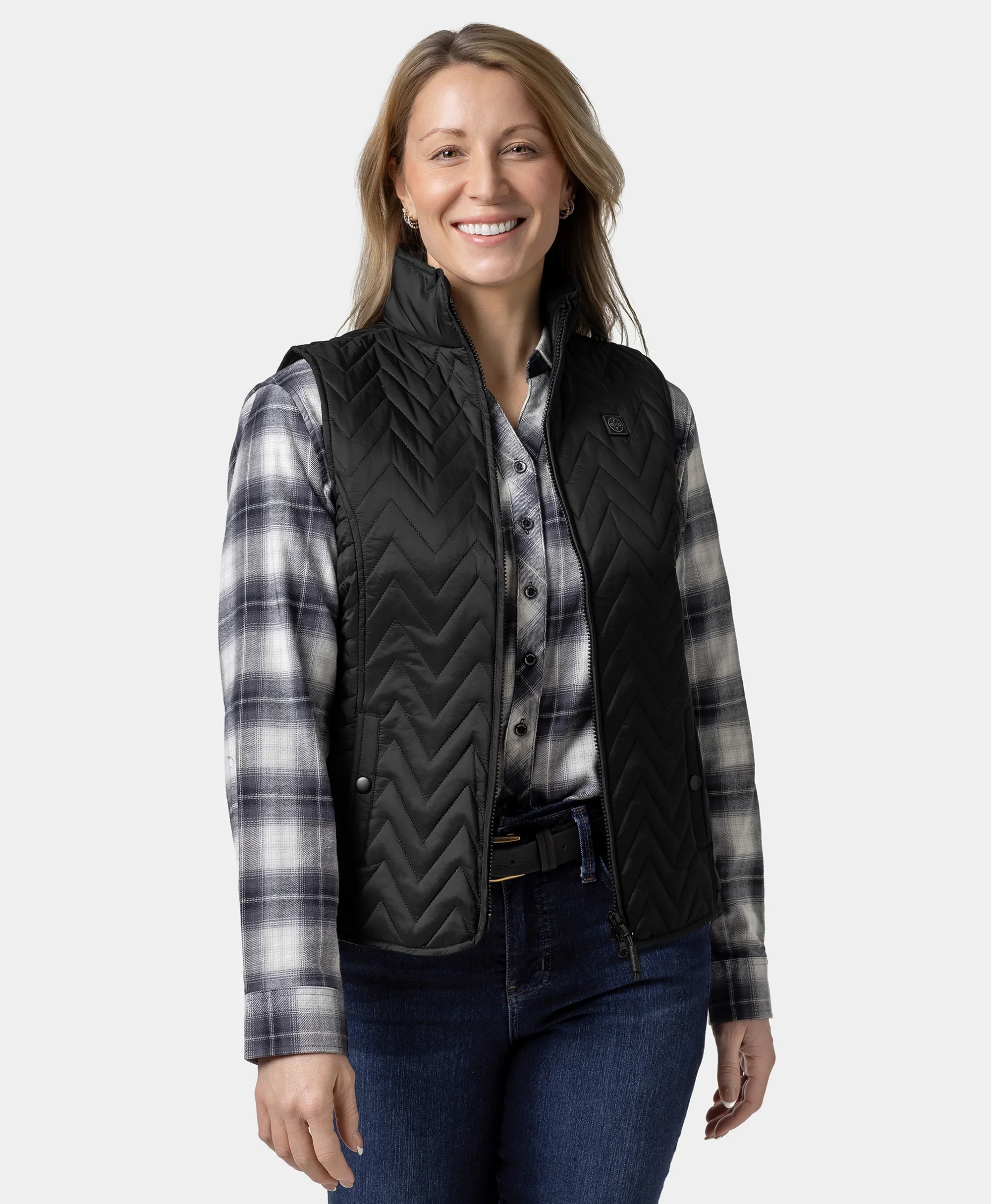 Women's Heated Chevron Quilted Vest - Image 13