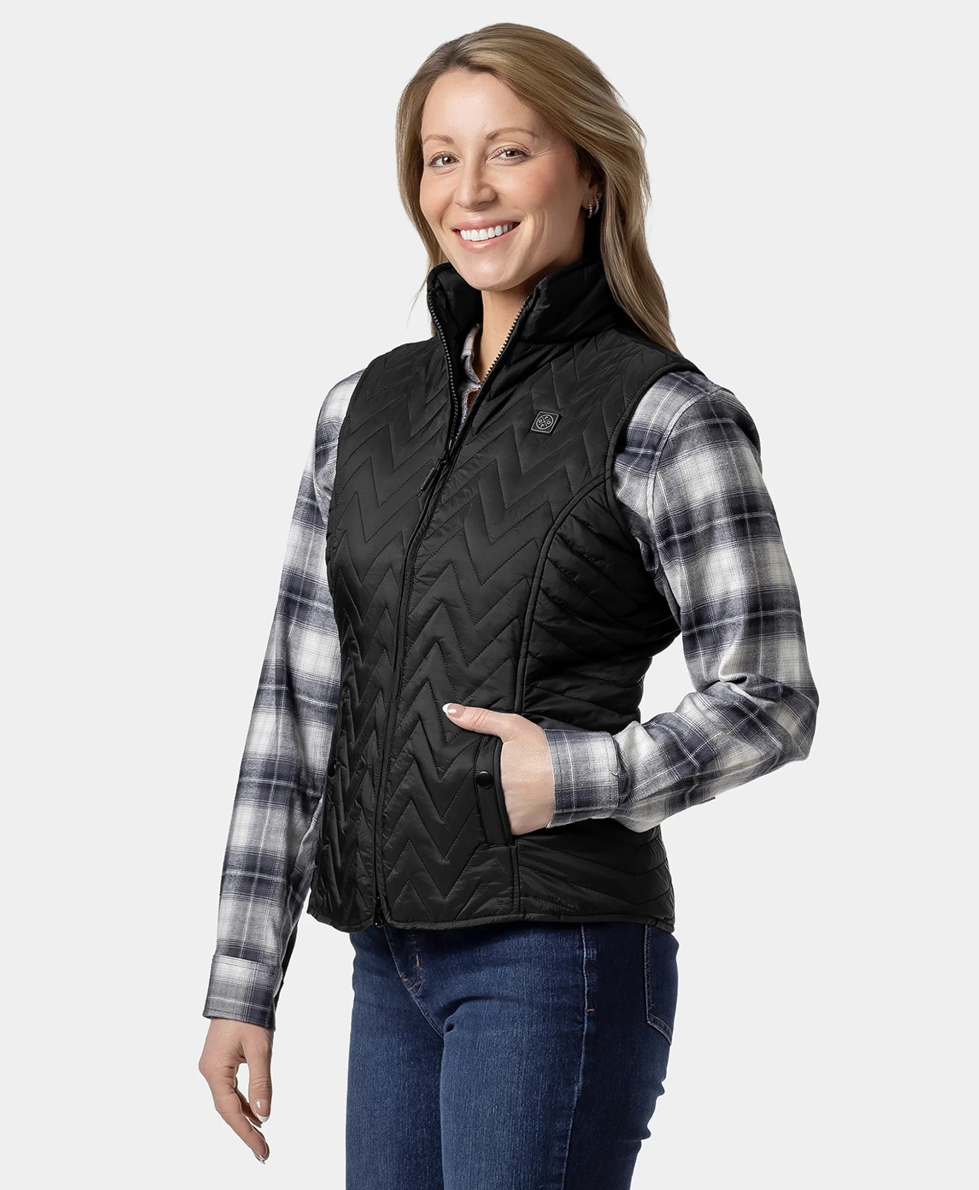 Women's Heated Chevron Quilted Vest - Image 14
