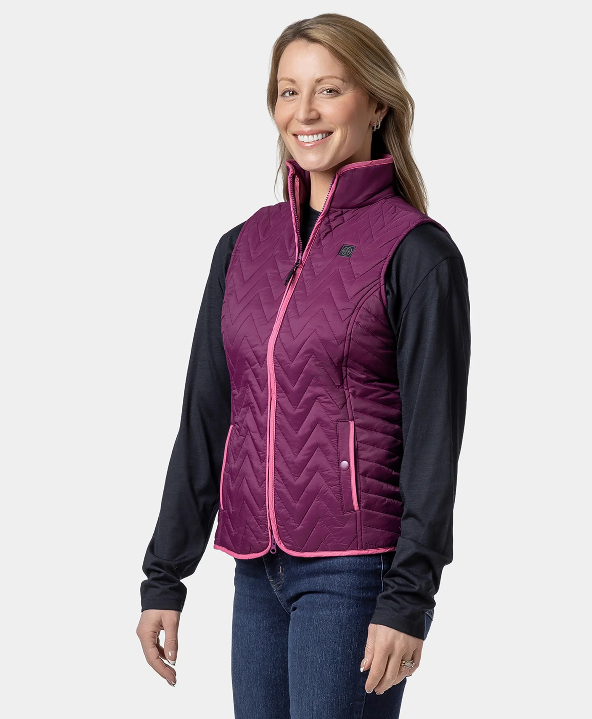 Women's Heated Chevron Quilted Vest - Image 6