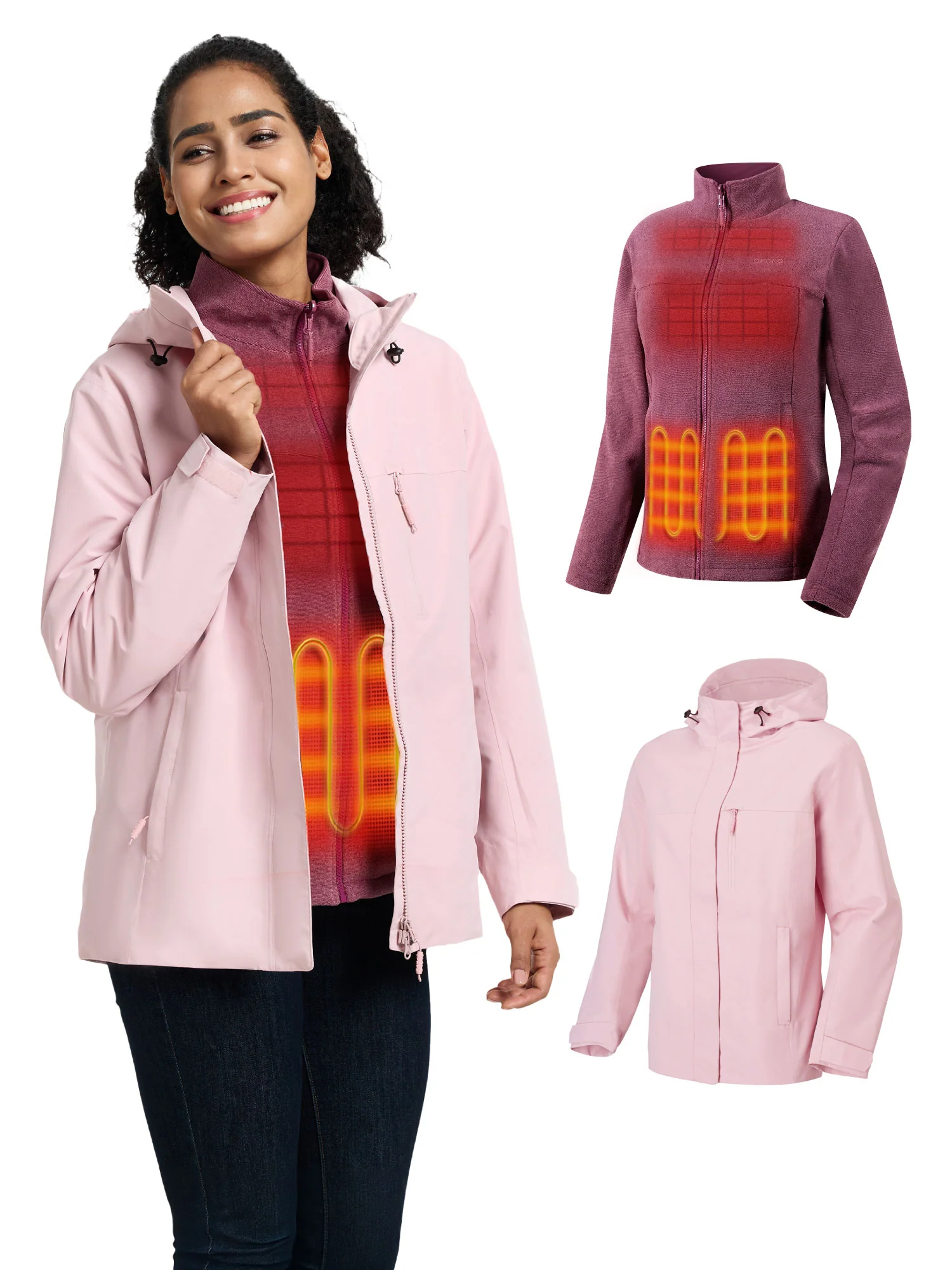 River Ridge Women's 3-in-1 Heated Jacket with Fleece Liner - Image 25