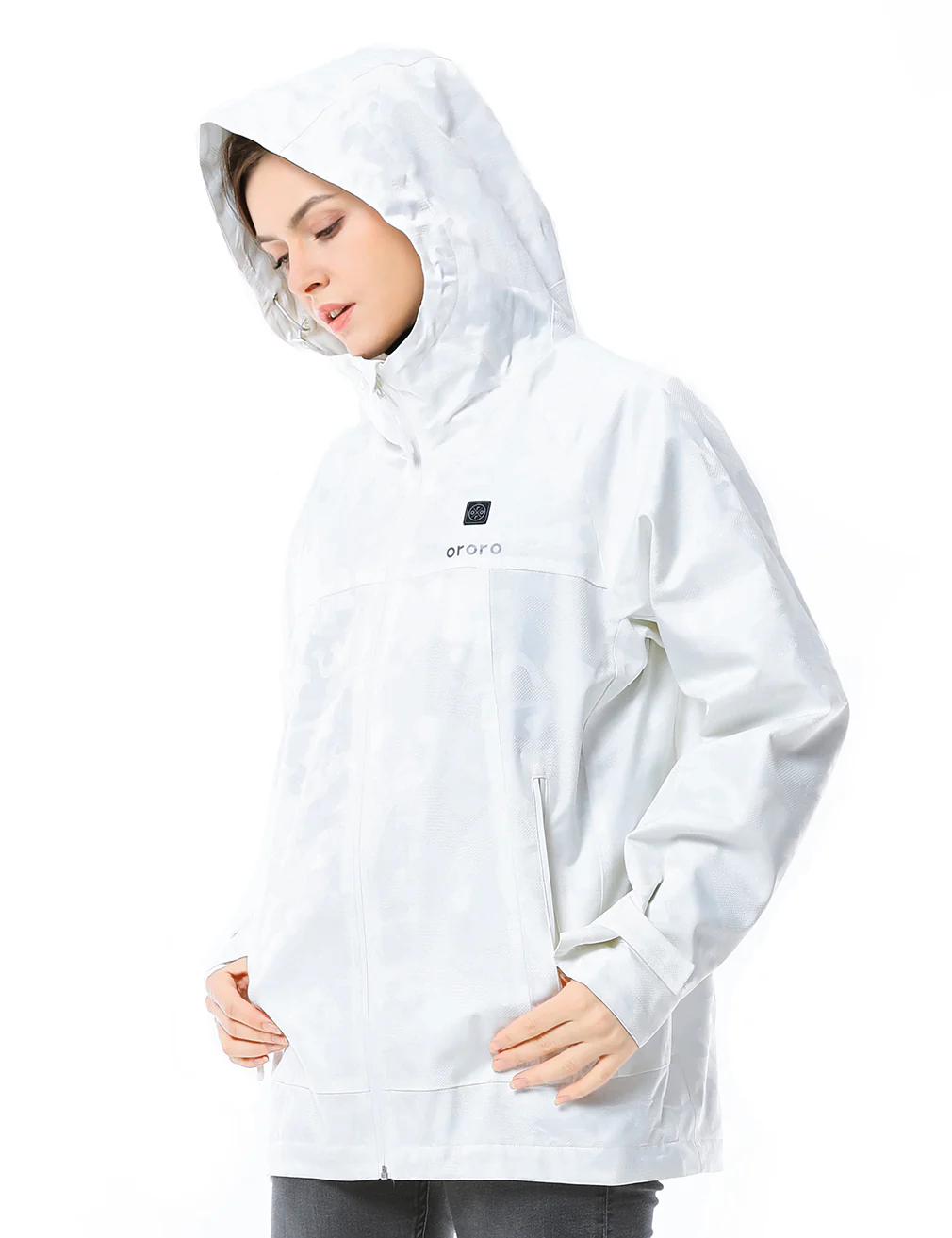 Women Camo Heated Jacket - White (Discontinued) - Image 3