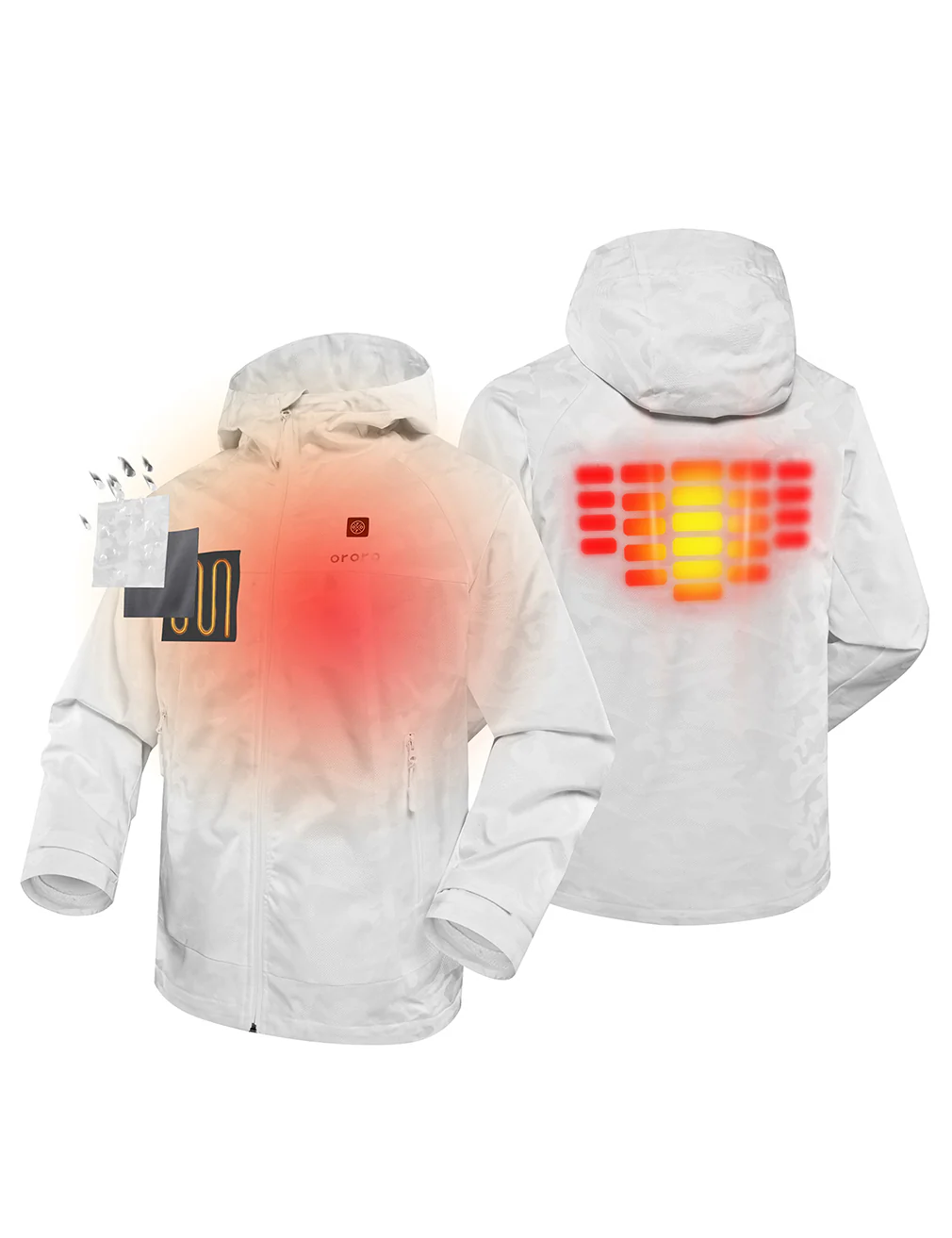 Women Camo Heated Jacket - White (Discontinued) - Image 5