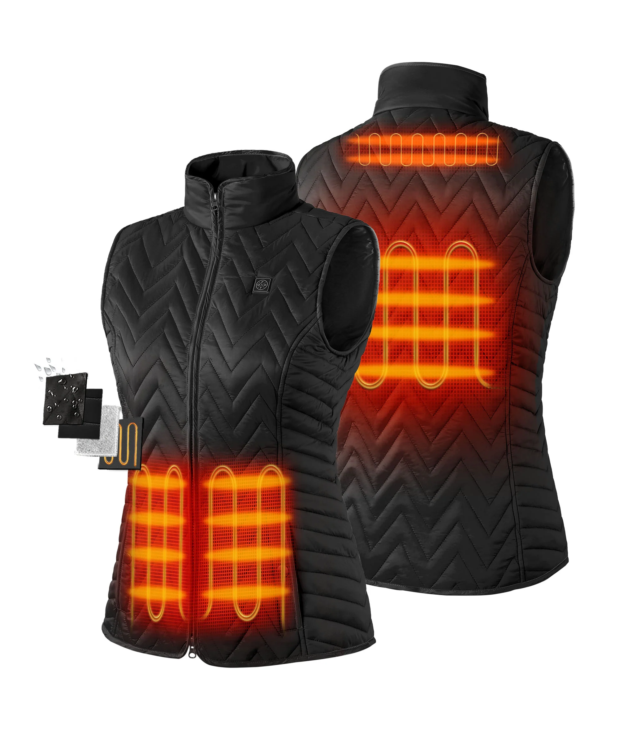 Women's Heated Chevron Quilted Vest - Image 12